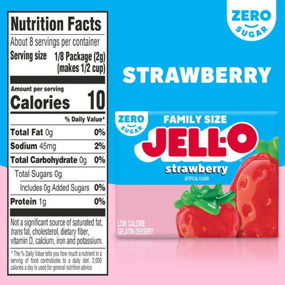 jell-o sabor fresa family size zero sugar