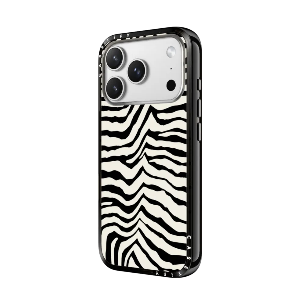 Iphone Case  de CASETiFY Zebra Stripe – Back to Black impact
