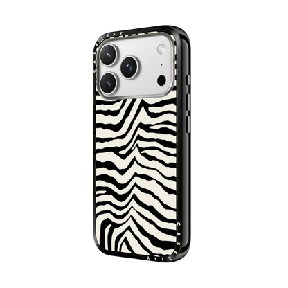 Iphone Case  de CASETiFY Zebra Stripe – Back to Black impact