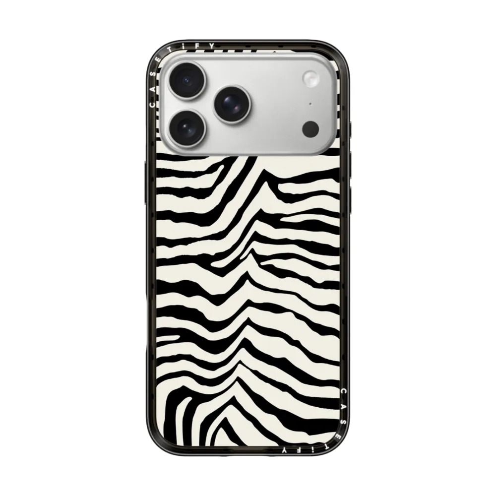 Iphone Case  de CASETiFY Zebra Stripe – Back to Black impact