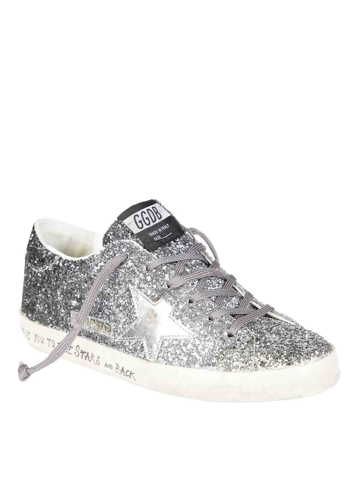 Zapatos superstar classic with list glitter de Golden Goose