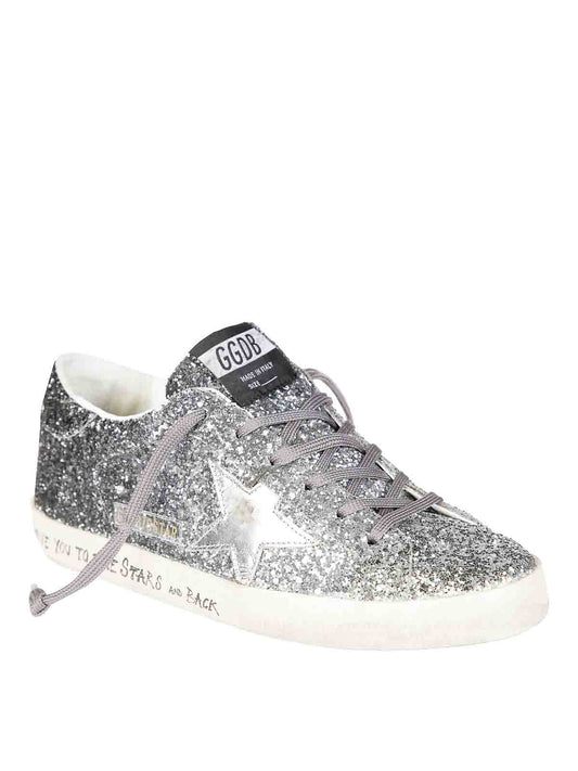 Zapatos superstar classic with list glitter de Golden Goose