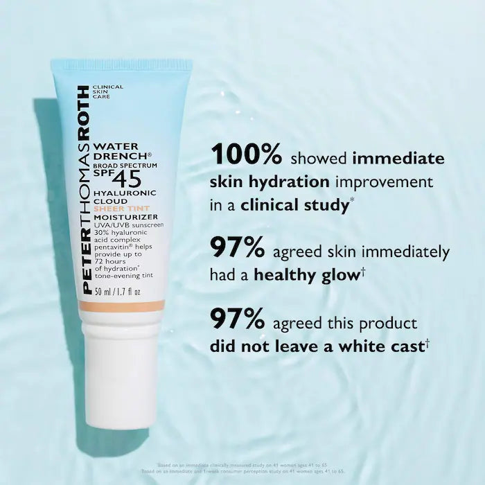 tinta facial  Water Drench Broad Spectrum SPF 45 de Peter Thomas Roth